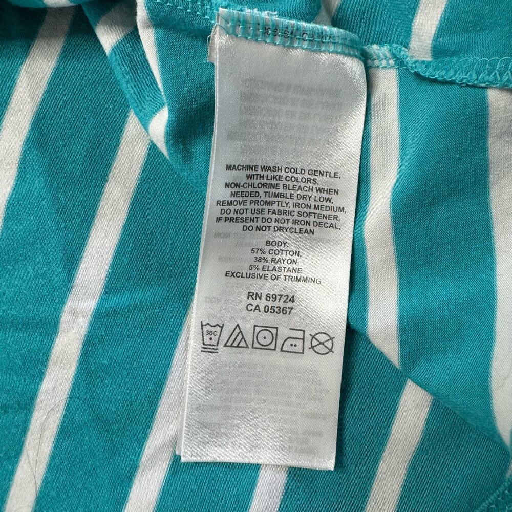 COLUMBIA PFG Omni-Wick Pull On A-line Skirt in Teal White Stripe Size XL Rayon - Picture 4 of 6